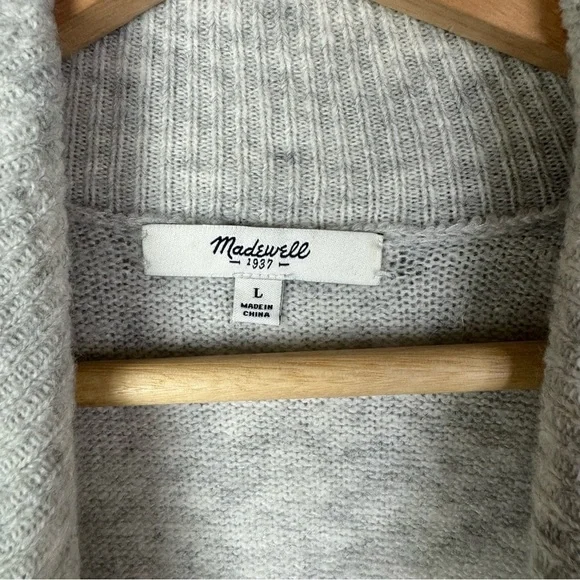 Madewell Gray Wool Blend Viewpoint Turtleneck Sweater Dress L - Picture 4 of 6